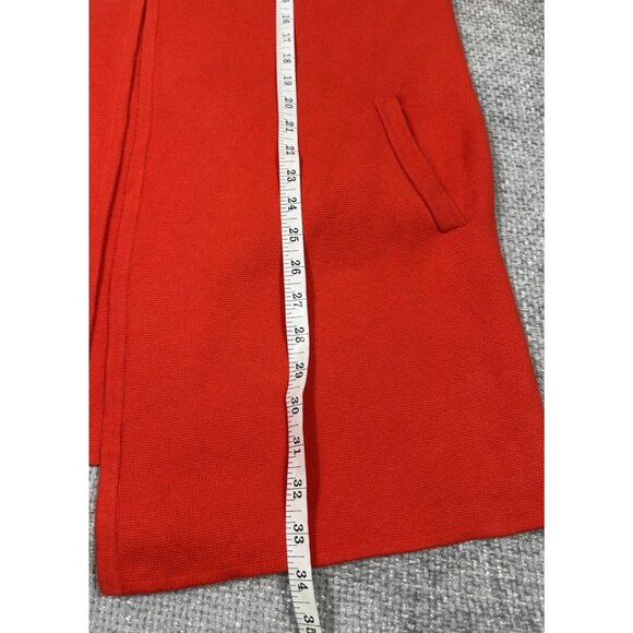 J Crew Vanessa Sweater Jacket Womens Small Red Knit Pockets Open Front Cardigan - Picture 7 of 9